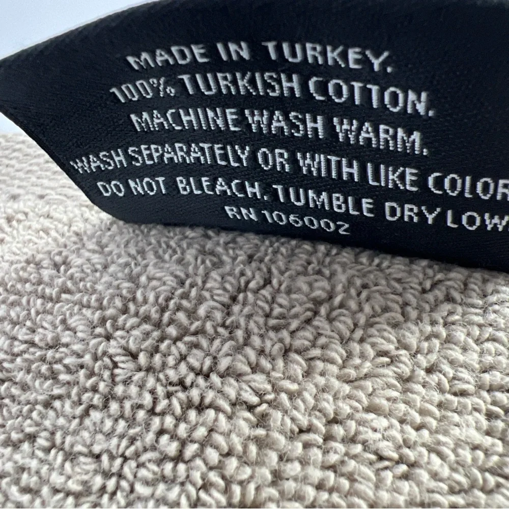 Hotel Balfour Turkish Cotton Bath Towels Brown Textured Plush Set of 2 NEW
